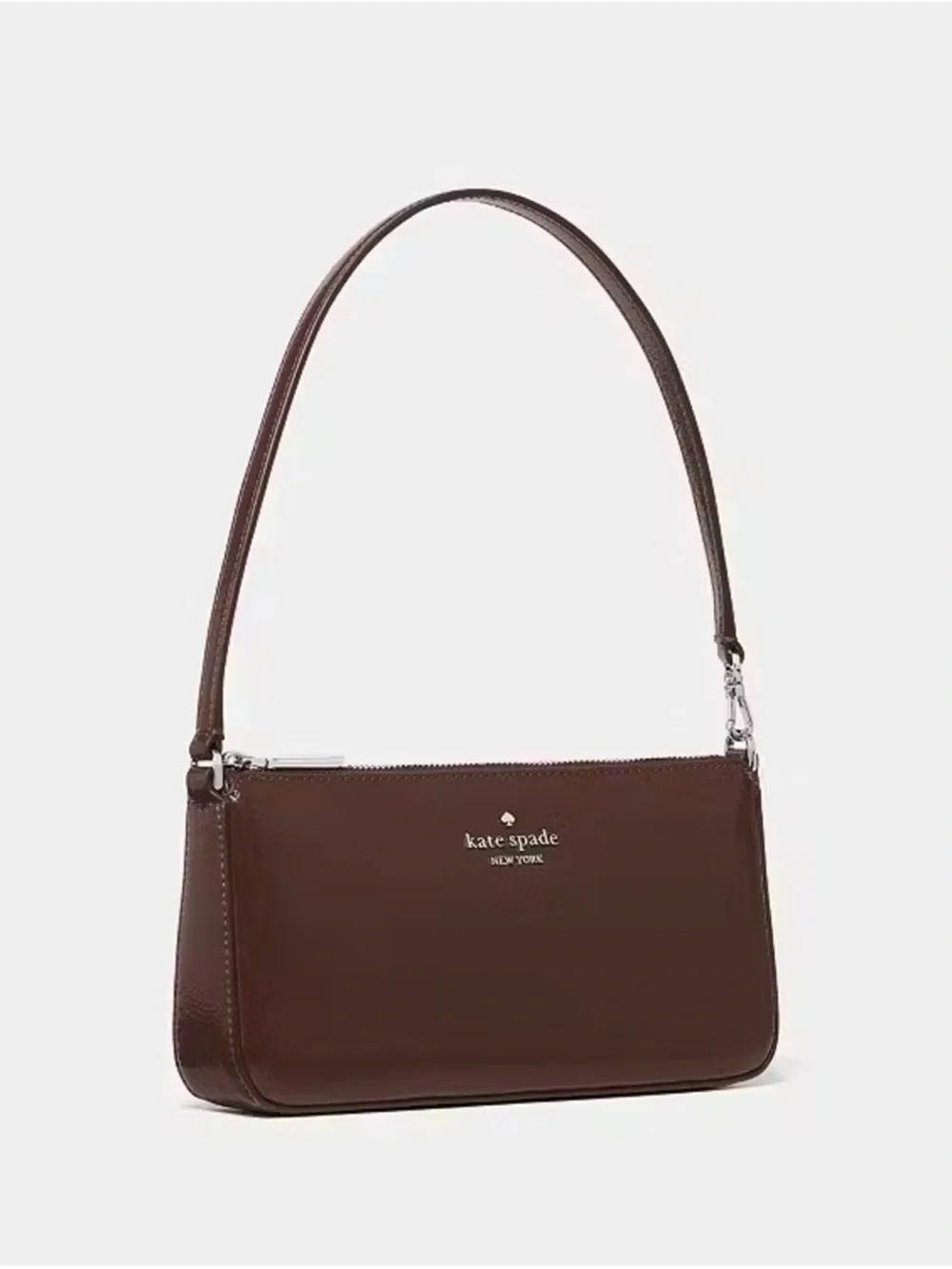 Kate Spade Gemini Shiny Convertible Wristlet Shoulder Bag Hot Fudge